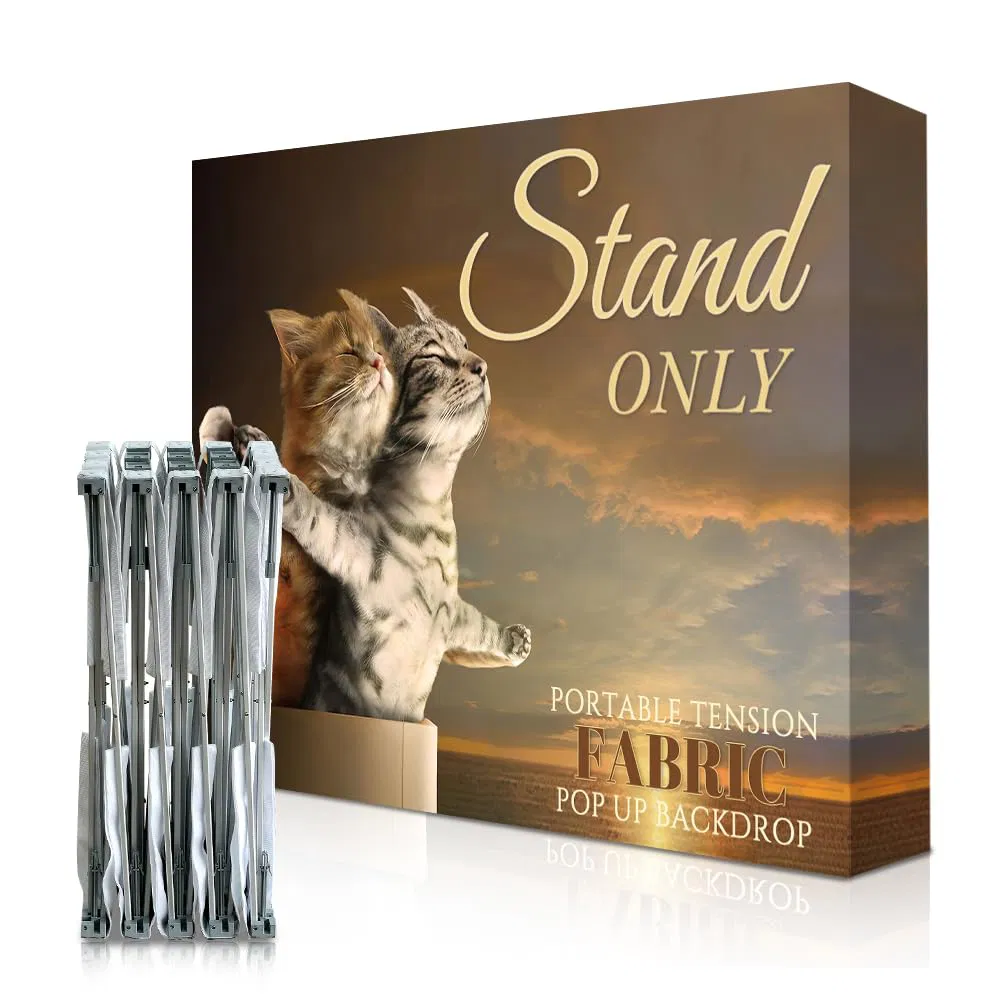 10FT Straight Fabric Pop up Display Backdrop Wall Banner Stand Exhibition Equipment Trade Show Display Pop up Wall Media Wall Banner Display