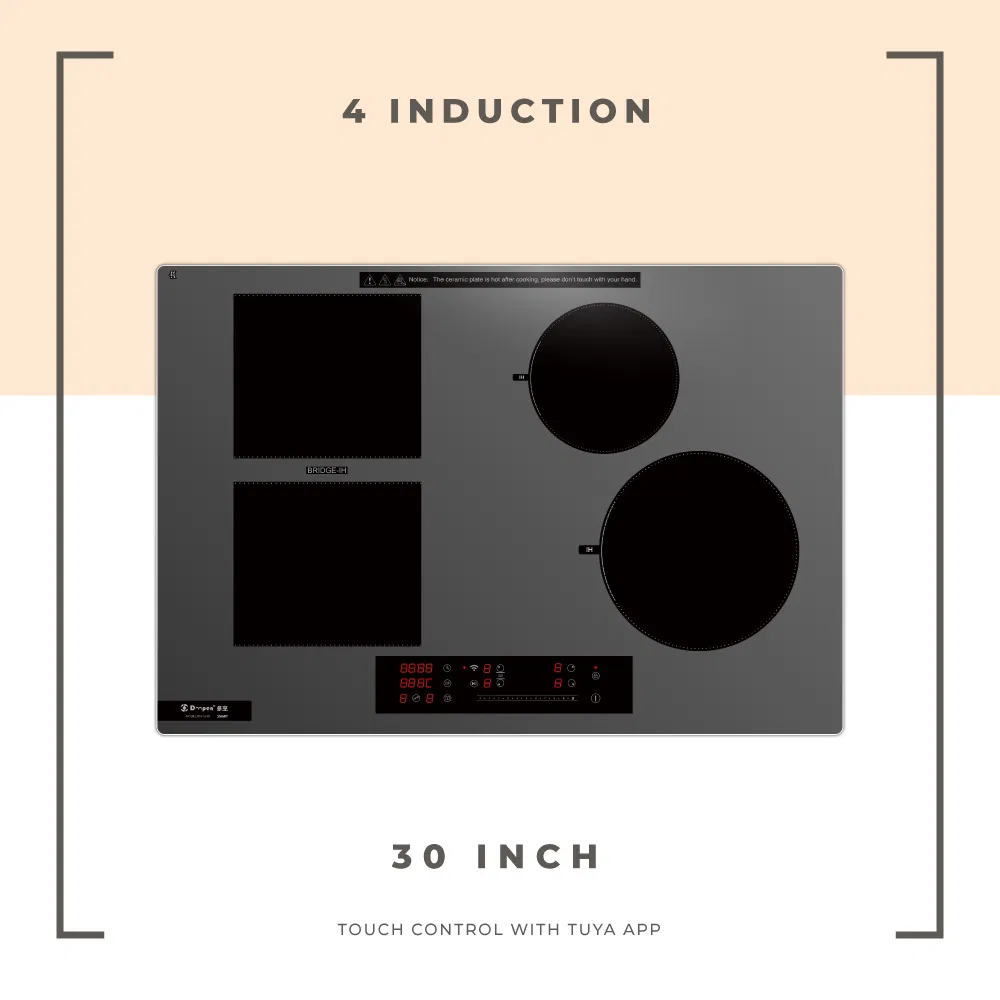 Induction Cooktop 30 Inch 4 Burners with Temperature Probe