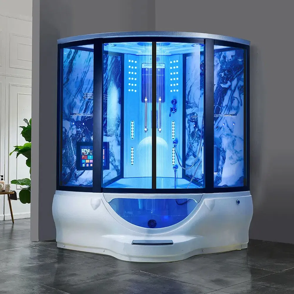 Home Steam Bath Computerized Steam Bathroom Whirlpool Shower Room Hydro Massage Shower Cabin with Steam Function