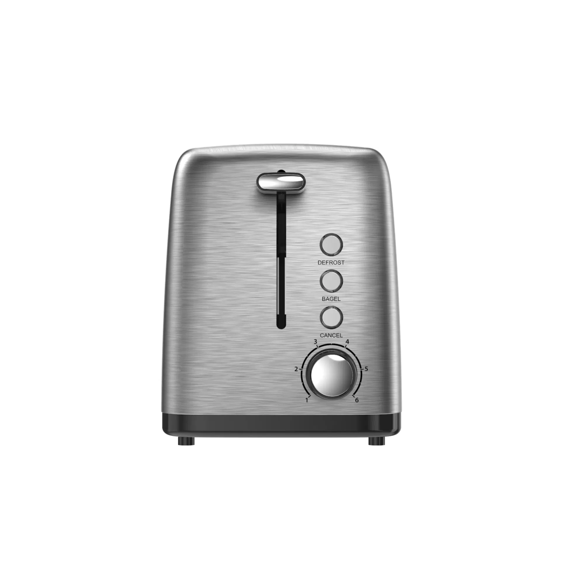Compact 2 Slice Stainless Steel Toaster with Extra Wide Slots for Bagels and Bread