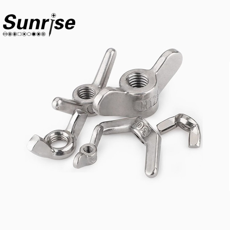 SS304/201/316 Wing Nuts, Wing/Horn/Ingot Hand-Tightening Nuts