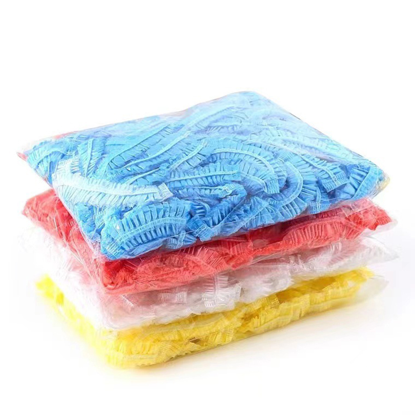 PPE Supplier Disposable PE Waterproof Strip Clip Shower Cap En 343