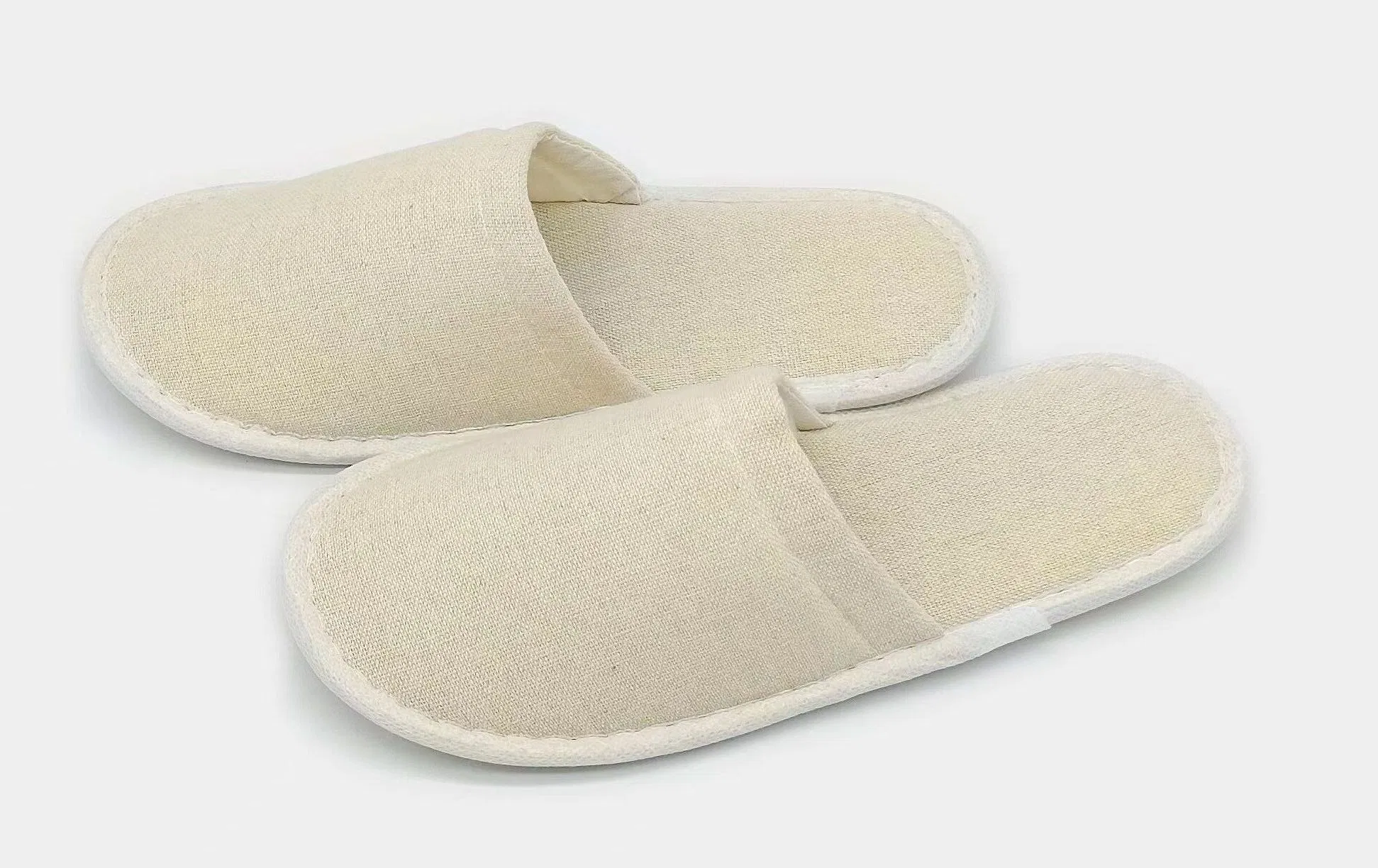 Custom Logo Luxury Non Slip Rubber Cartoon Pattern Linen Canvas Kids Canvas Fabric Guest SPA Disposable Closed Toe Slippers for Hotels