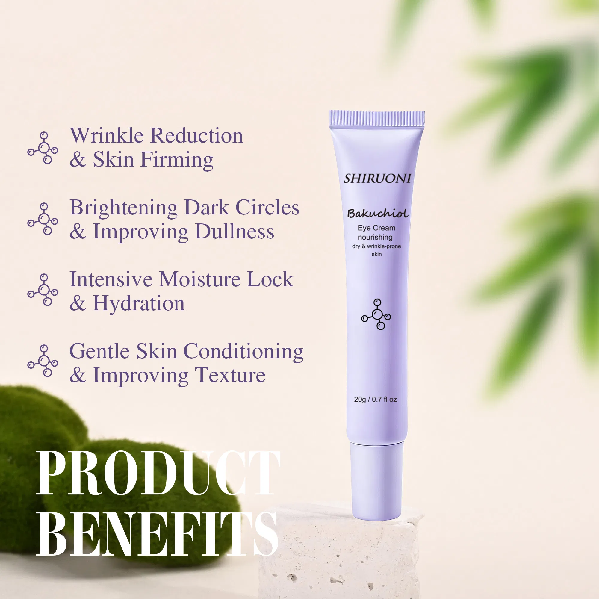 Wholesale Nourishing Moisturizing Lifting Firming Anti-Aging Bakuchiol Eye Cream for Skin Care