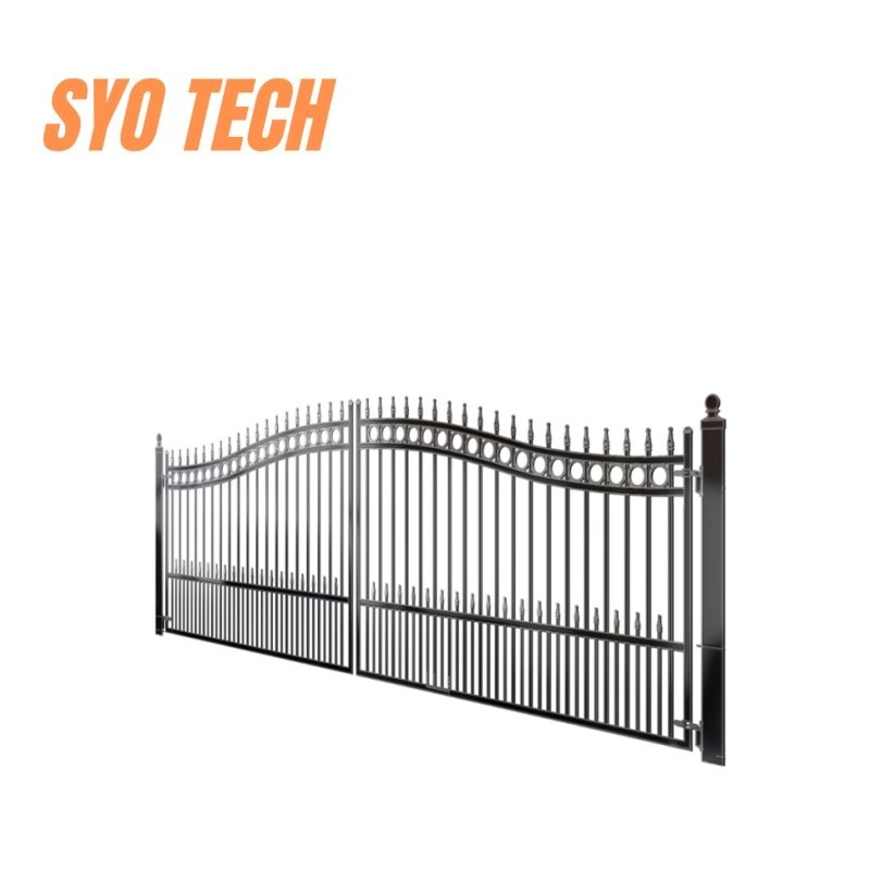 Factory Supplier Custom Main Modern Entrance Design Security Dual Swing Wrought Iron Driveway Gates for Farm Houses/Home/Residential/Steel/Cantilever/Metal