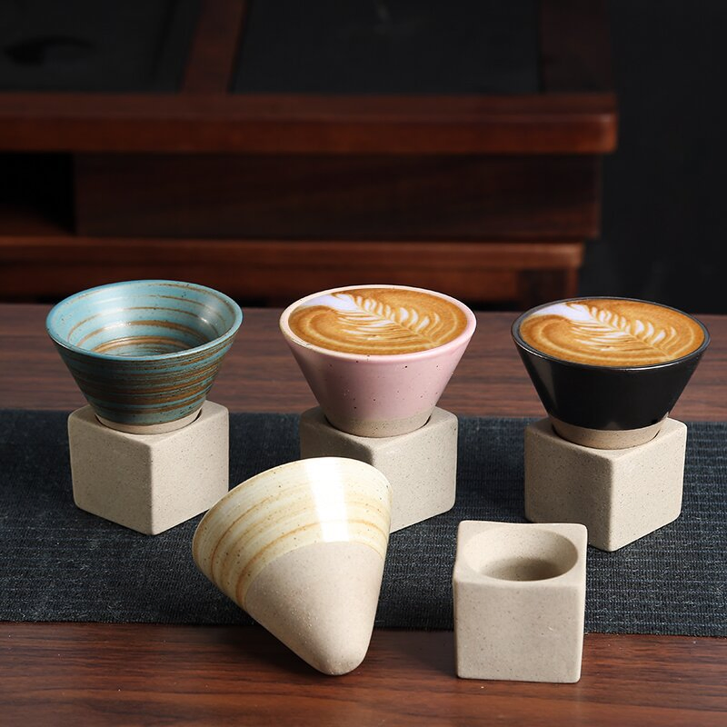 200ml Coarse Pottery Mug Ceramic Retro Coffee Creative Ceramic Cone Cup