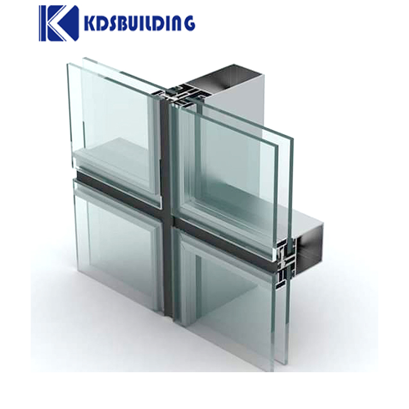 Kdsbuilding Perforate Aluminum Profile Double Glaze Frameless Hidden Curtain Wall