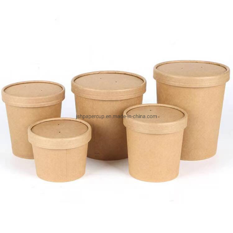 Manufacture Kraft 16 Oz Paper Bowl Disposable Paper Container for Soup or Ice Cream