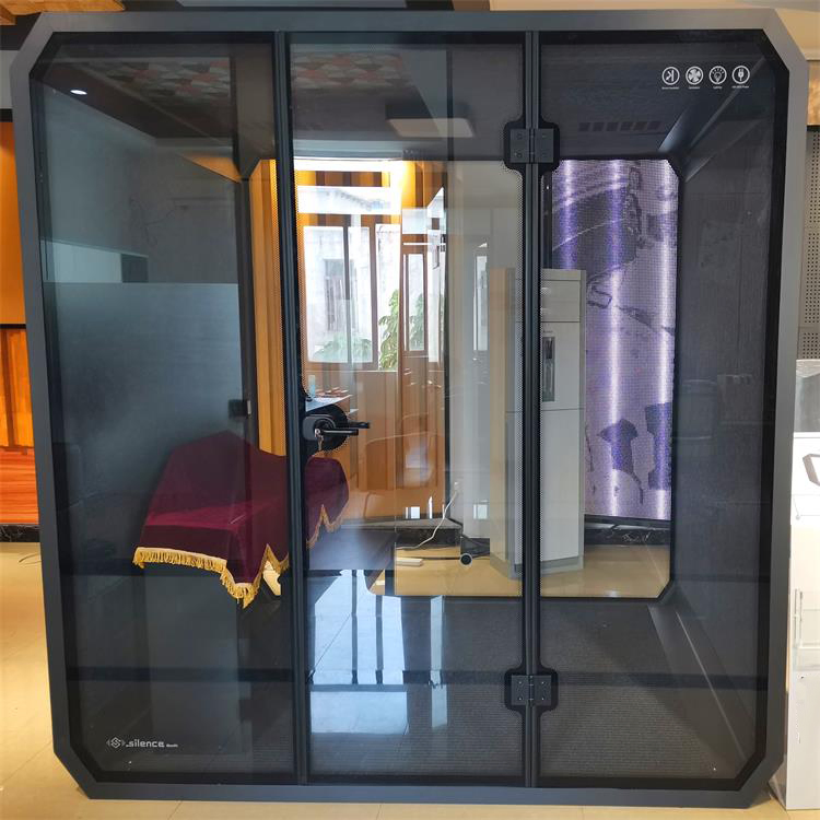 Modern Office Meeting Pod Soundproof Telephone Booth Pods Acoustical Tempered Glass Sound Office Soundproof Cabine