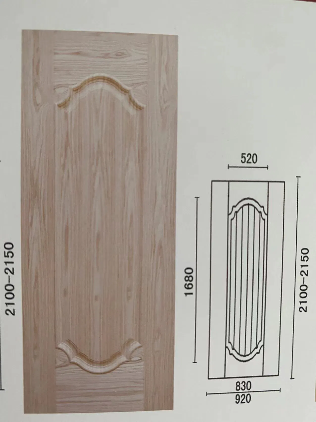 White / Wenge / Wood Veneer / Melamine Moulded HDF Door Skin