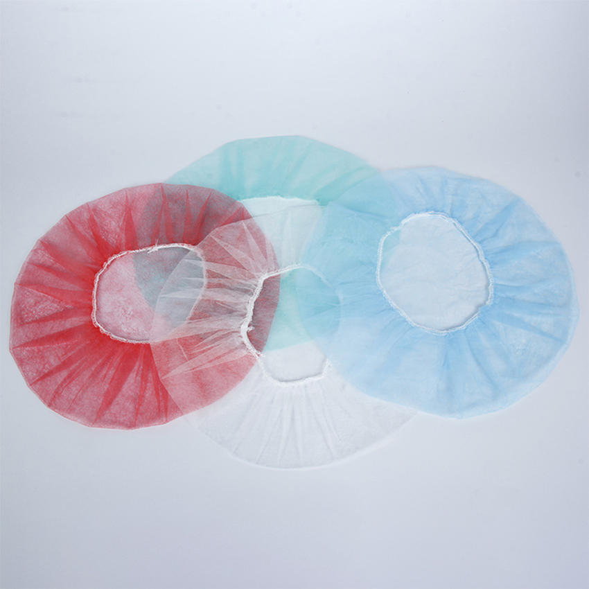 High Quality Disposable Breathable Dustproof PP Nonwoven Round Hairnet Cap En 13688