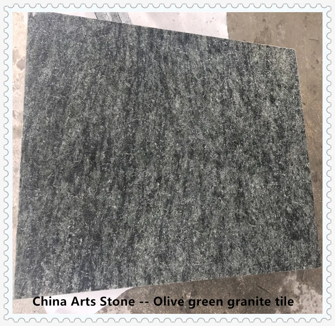 Polished Olive Green Granite Tile for Wall and Flooring