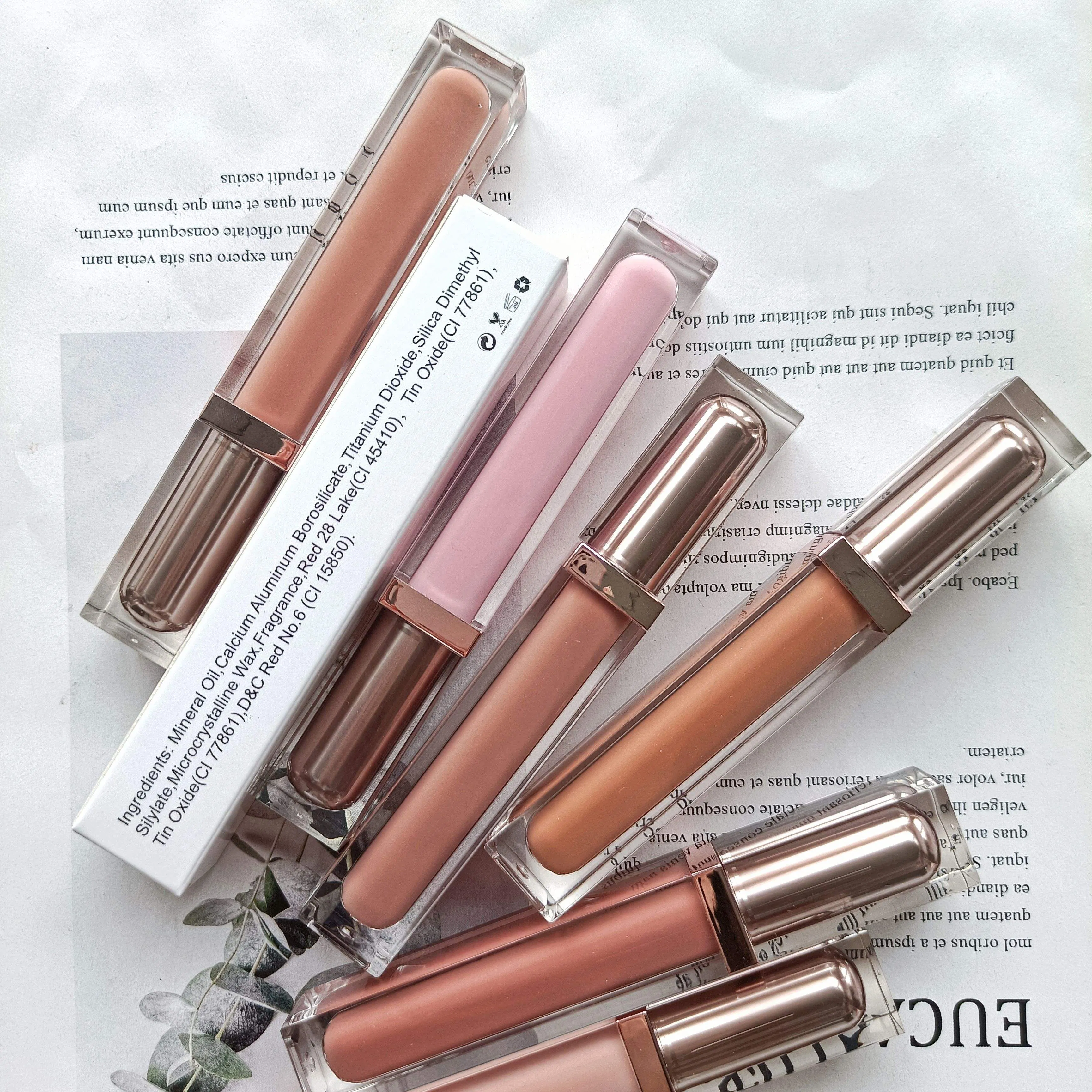 Makeup Cosmetics Lipgloss Private Label Custom Logo Clear Lip Gloss Vegan Lip Gloss