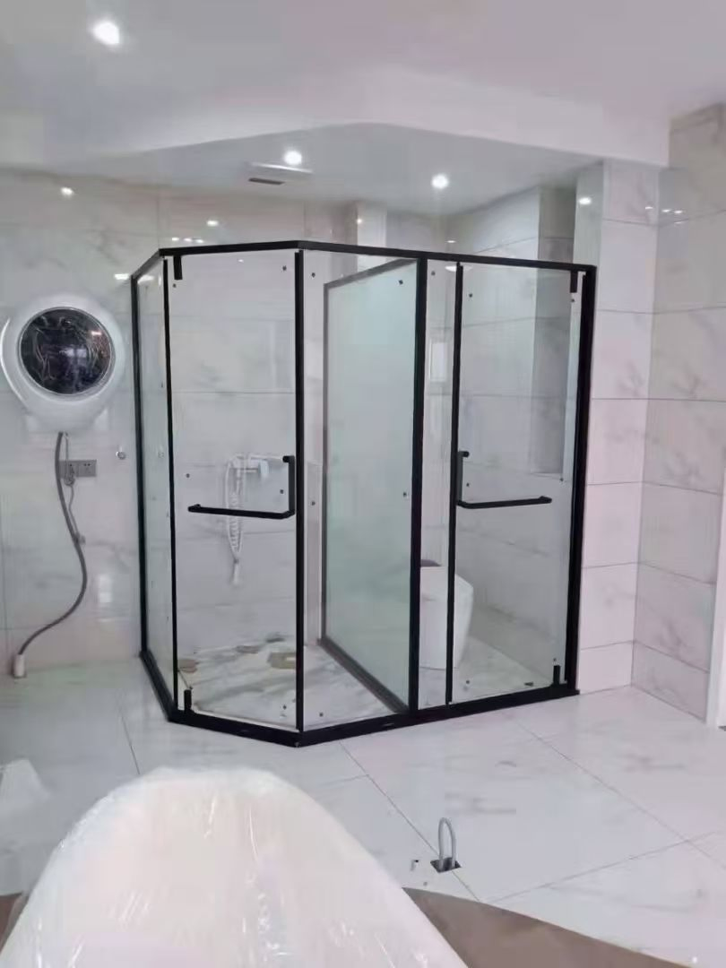 Bathroom Corner Shower Cabinet Glass Door Can Be Opened Inside and Outside
