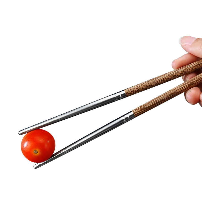 Elegant Wooden Chopsticks Gift Set with Durable Stainless Steel Ends