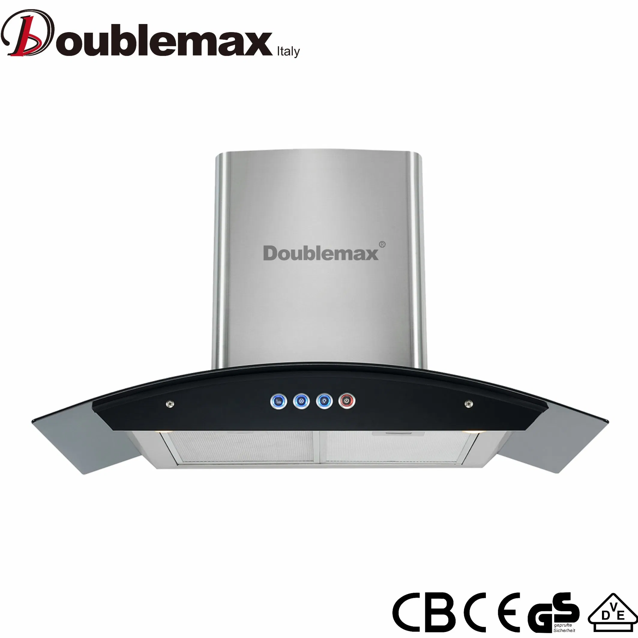 Premium Curved Glass Kitchen Hood - 900mm Auto Clean Chimney
