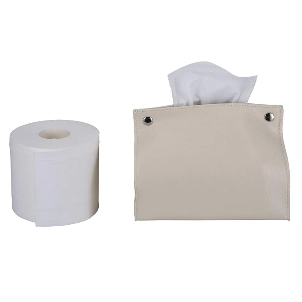 House Decorative PU Leather Tissue Box Holder, Rectangular Tissue Facial Paper Cover Case