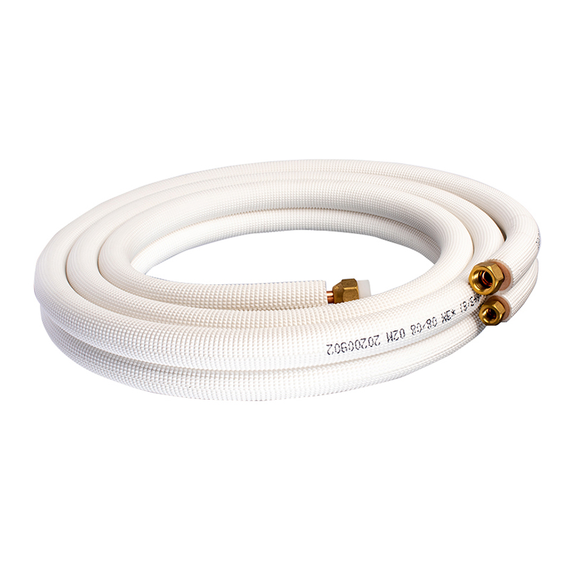 White 1/4''+1/2'' 3m Split PE Insulated Copper Pair Coil Connection Pipe for Air Conditioning
