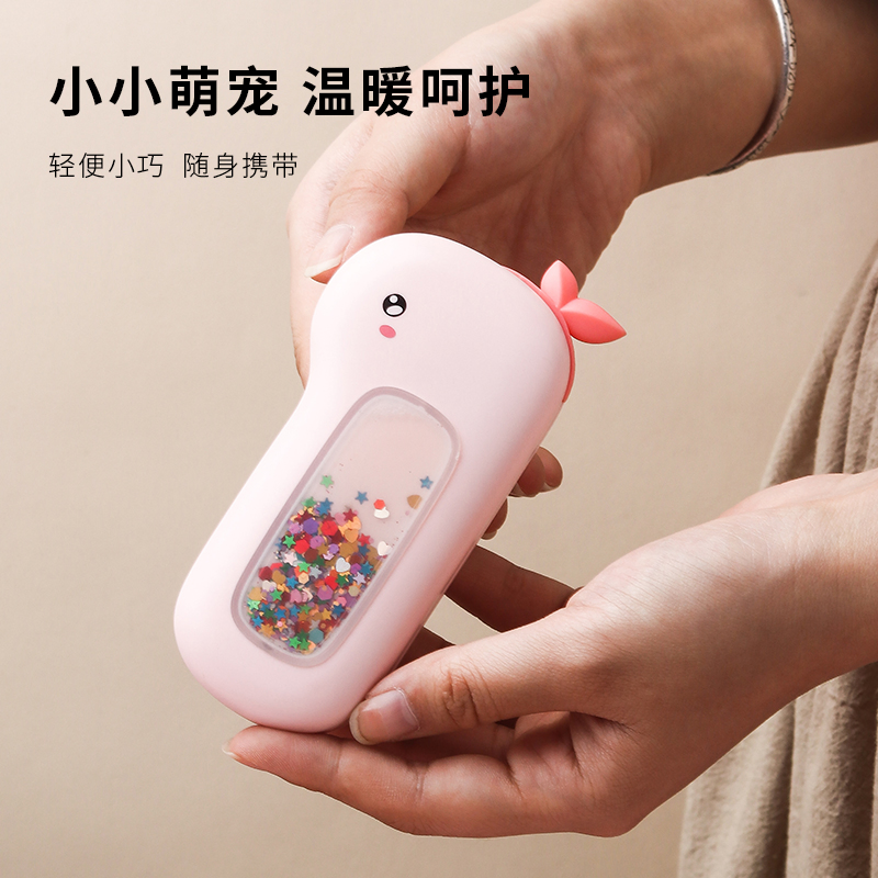 Portable USB Charging Cartoon Hand Warmers Mini Power Bank for Home Office Use Portable Quicksand Hand Warmers