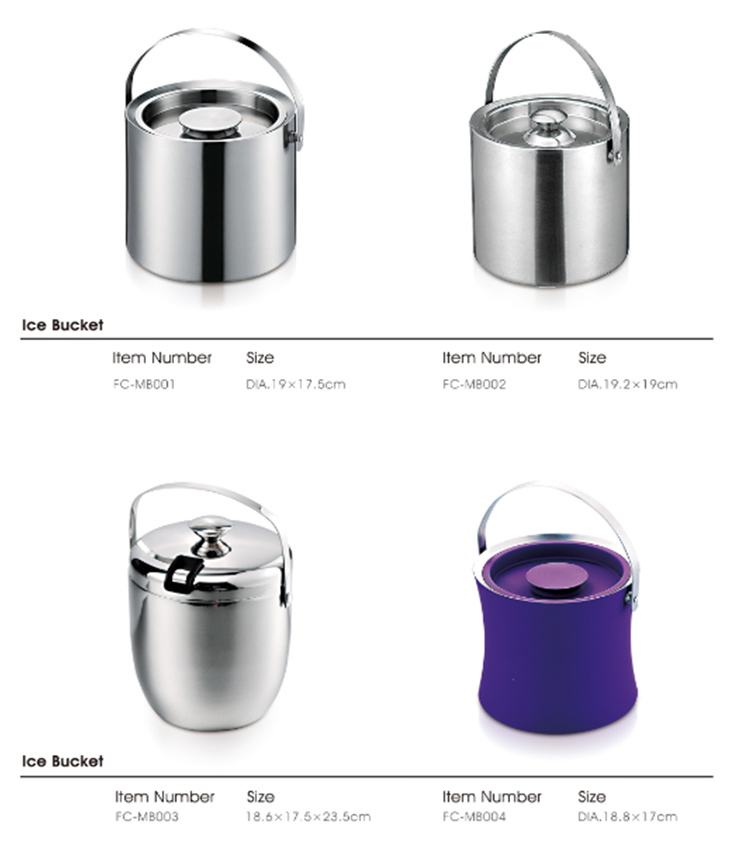 Double Wall Insulated Ice Barrel Cooler Champagne Beer Ice Buckets with Lid