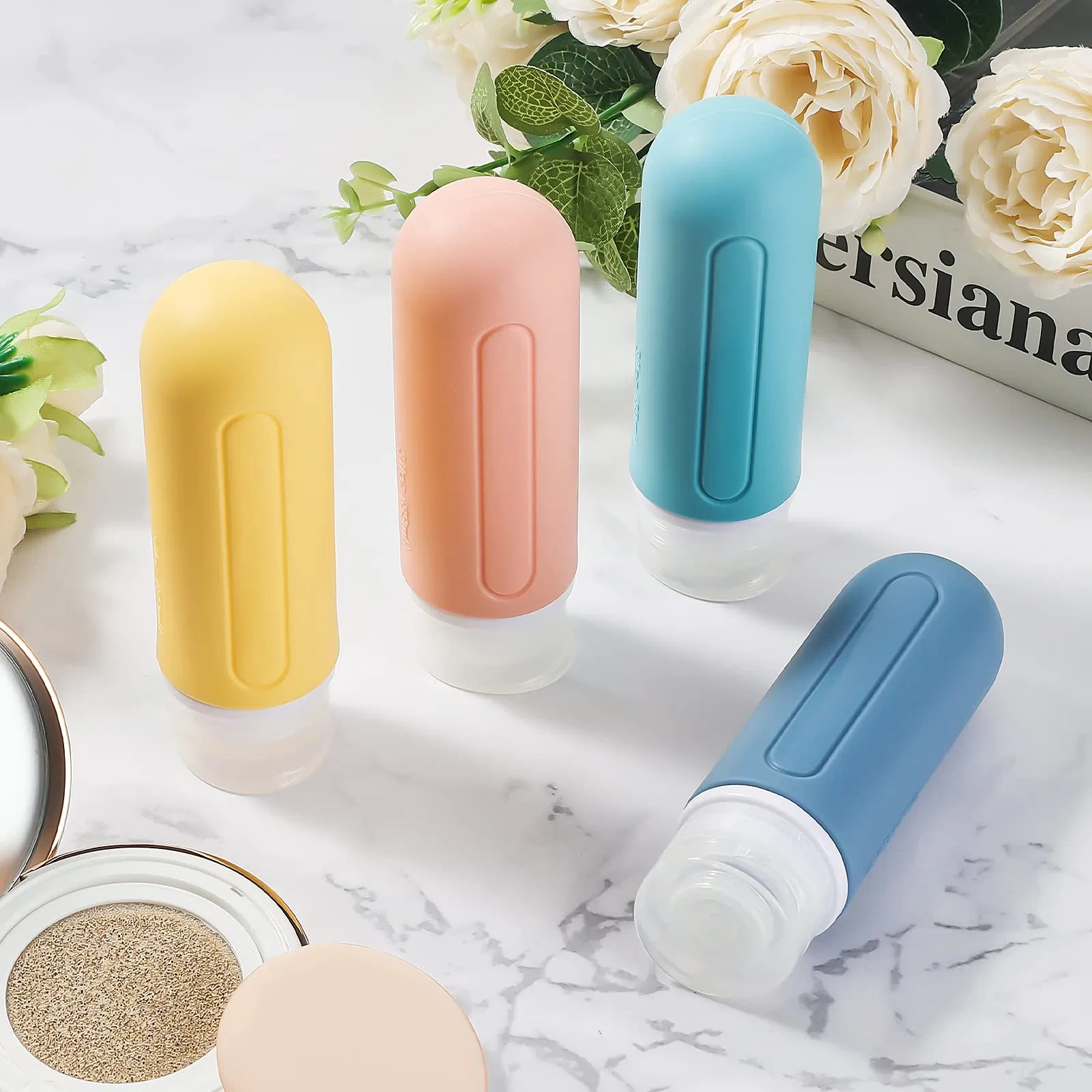 Toiletries Tsa Approved 3oz Leak Proof Silicone Containers Travel Bottles