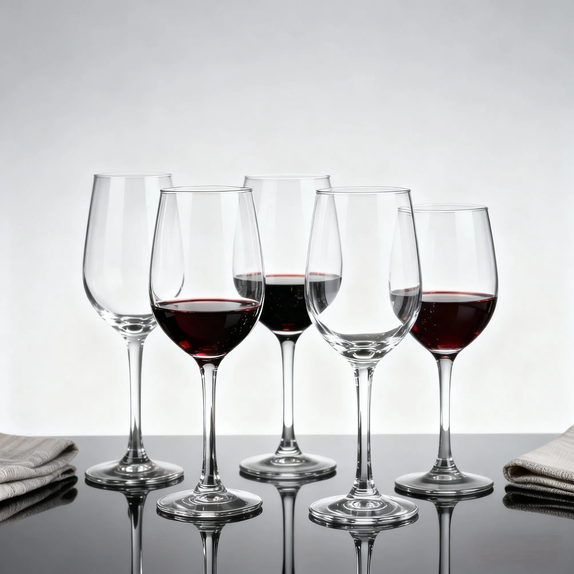 Different Sizes Classic Crystal Red Wine Glasses Cup Long Stem Burgundy Goblets for Wedding