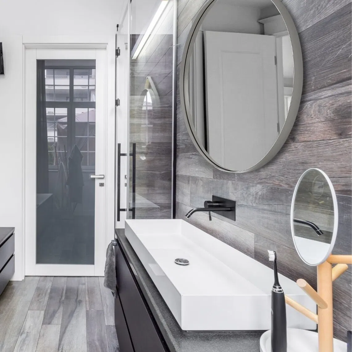 Square Round Rectangular Shape Floor Standing Full Length Metal Bathroom Framed Wall Mirror