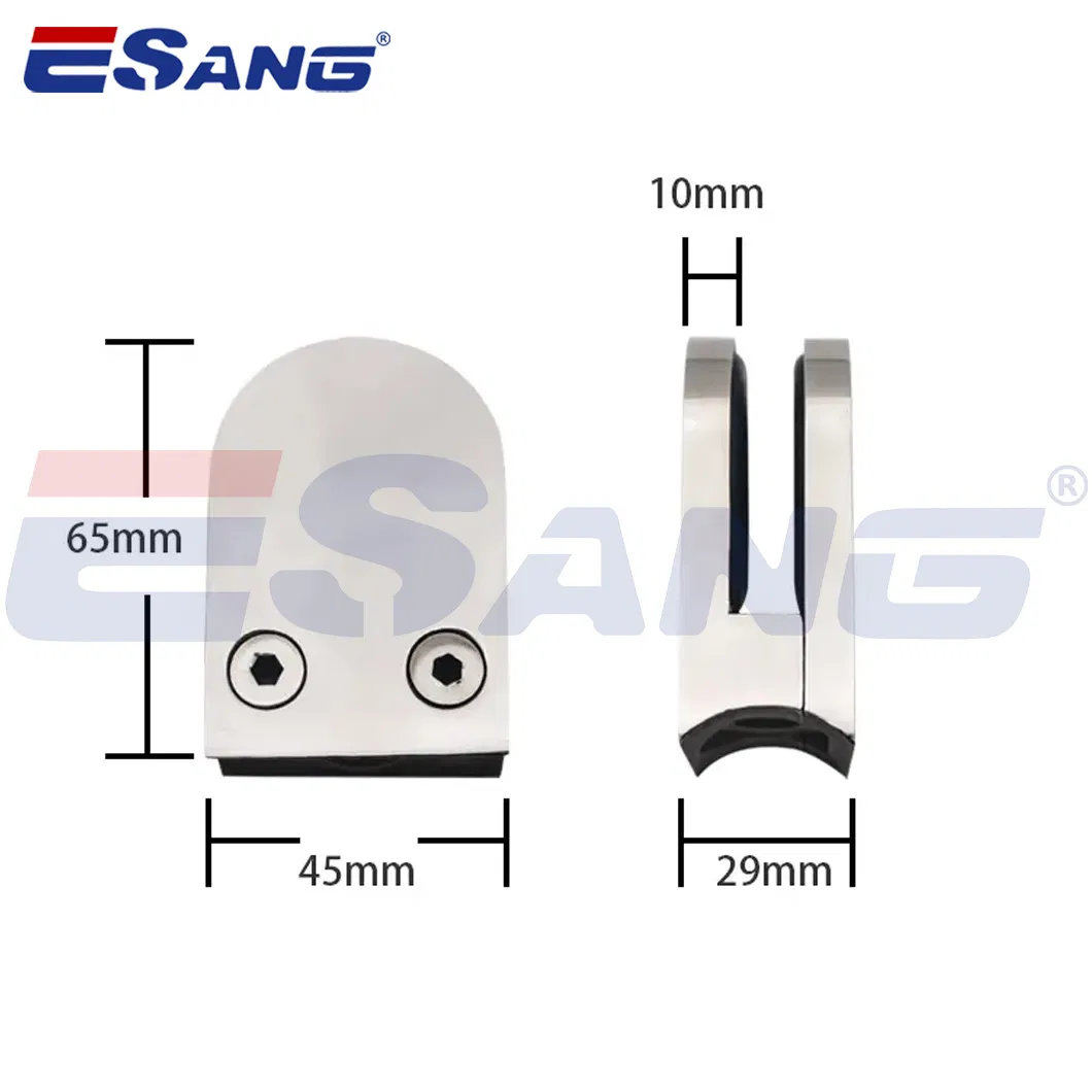 Esang Subway Station Stair Handrail Brushed Stainless Steel Glass Clip Glass Clamp