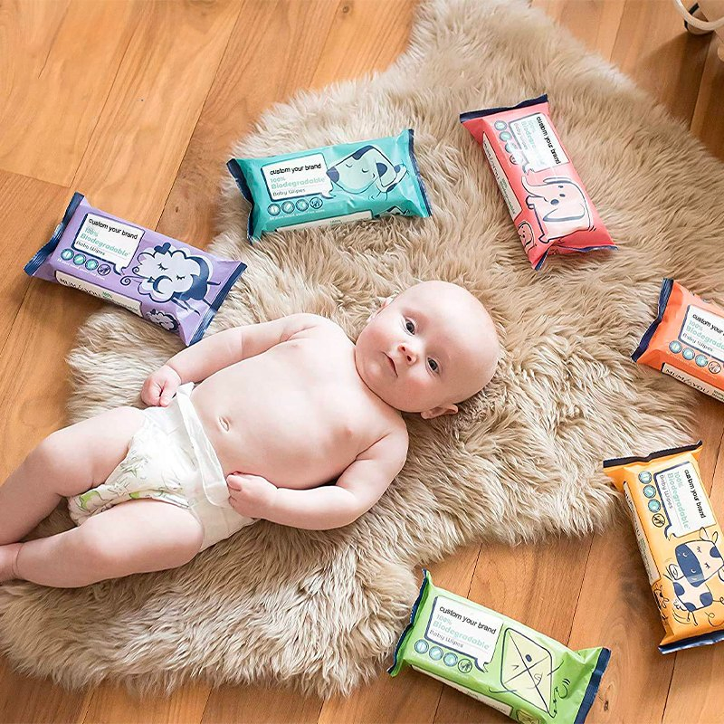 OEM/ODM High Quality Organic Baby Wet Wipes Unscented Antibacterial Pamper Cleansing Water Wipes for Face Body Direct Factory Price