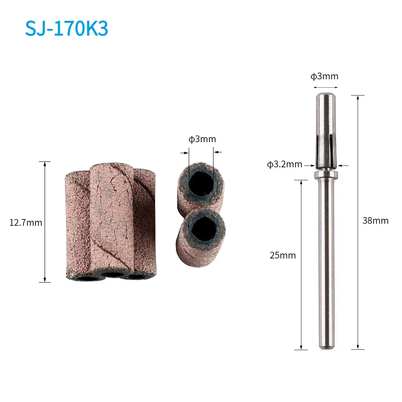 New Nail Drill Bits Tools Sj-170K3 Pink Abrasive 3.1mm Mini Small Nail Sanding Band
