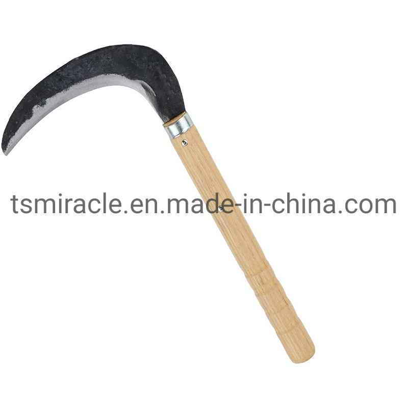 High Quality Harvesting Cutter Sickles Wheat/Grass/Farming/Garden Weeding Sickle with Wooden Handle