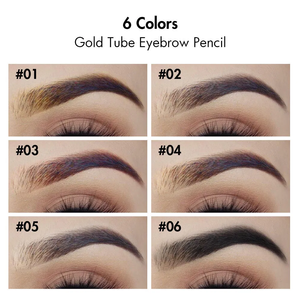 Waterproof Gold Tube Long Lasting Eyebrow Pencil Private Label