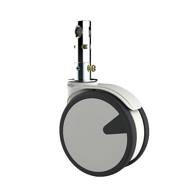 135mm Medical Central Locking Castor Double Wheel with High Temperature Resistance for Emergency Cart and Clinic Trolley Caster