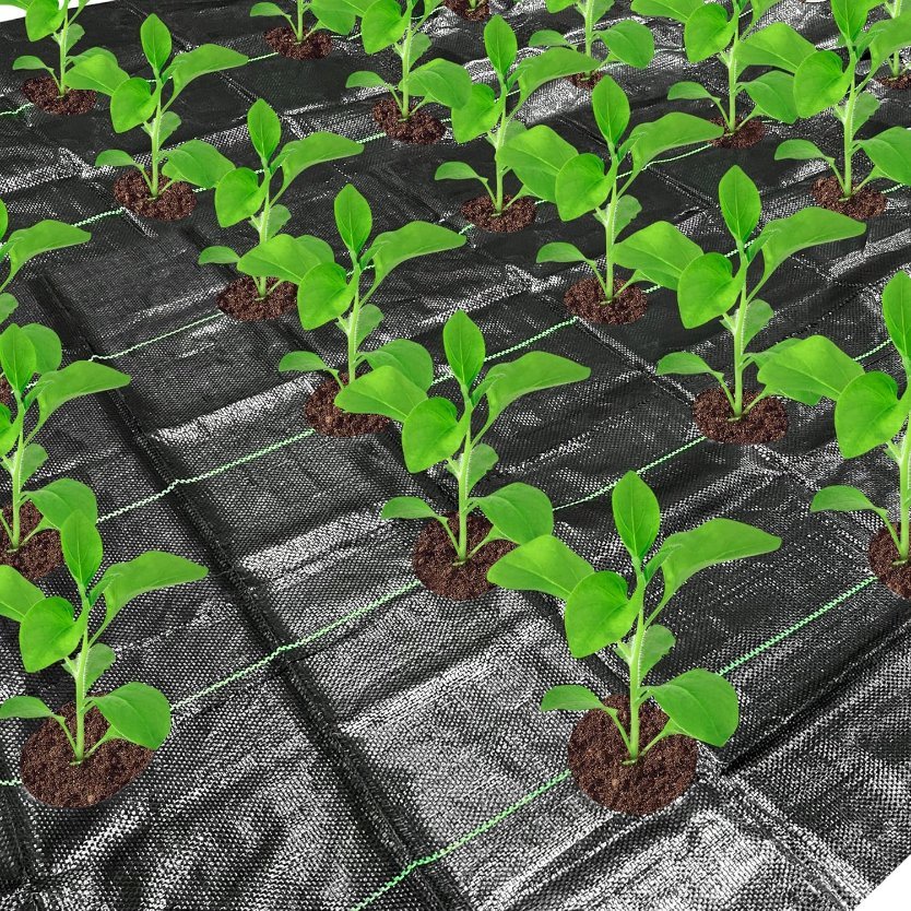 Black Weed Control Fabric Anti UV Anti Grass Ground Cover Weed Mat