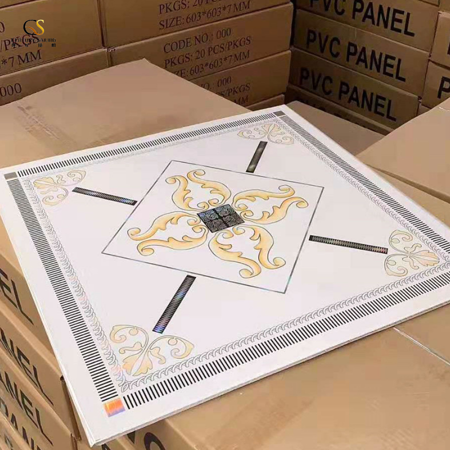 595*595mm Cladding PVC Ceiling PVC Wall Panel PVC Decoration Panel PVC Ceilings Panel