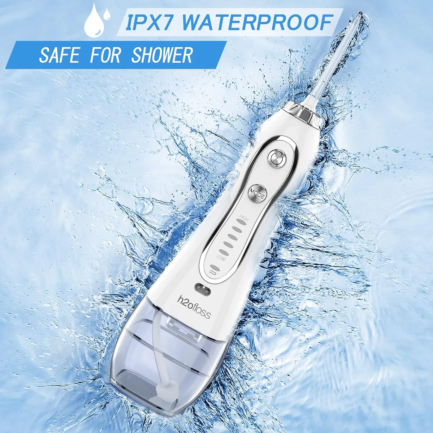 SJ Cordless Irrigator Oral 5 Modes Portable Rechargeable Electric Ultrasonic Dental Teeth Cleaning Water Flosser