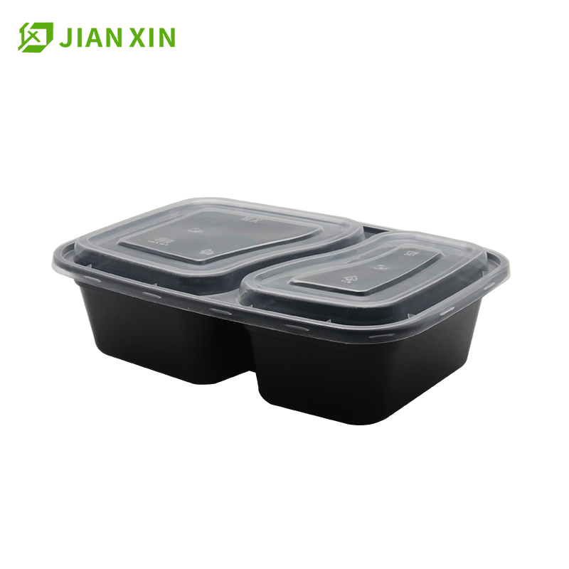 828 6828 2 Compartment PP Plastic Meal Prep Food Container Lunch Box with Microwavable Food Storage Boxs