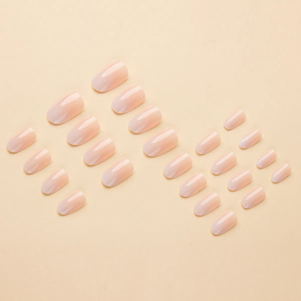 Wearable Nail Short Nail Sheet Pink White Gradient Nail Art Wearable Nail Piece Wholesale Wearable Nail Piece Press on Nails