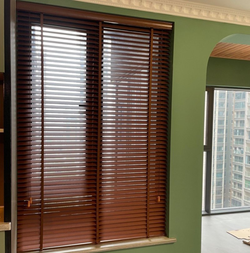 Wholesale 2 Inches Paulownia Brown Wood Blinds Slats for Factory