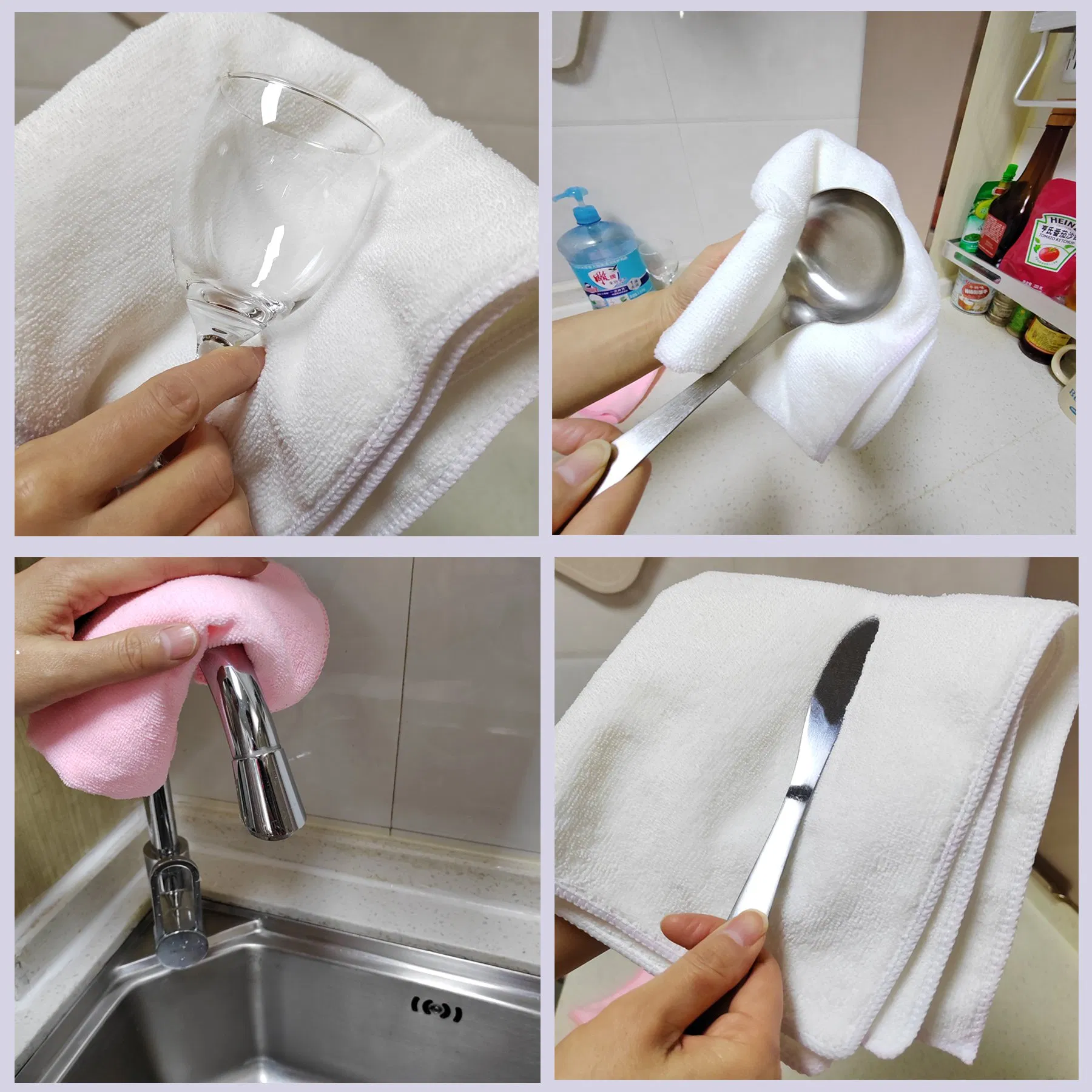 Water Absorption Microfiber Kitchen Cleaning Cloth for Car