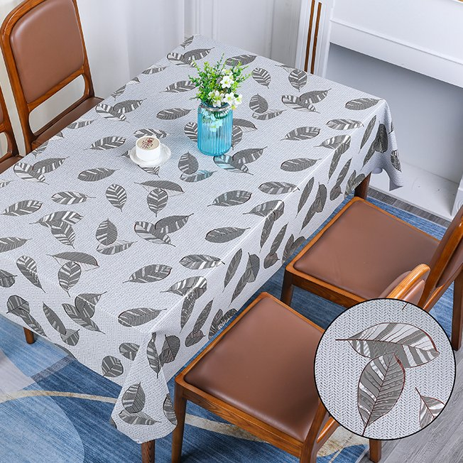Rectangle Tablecloth Linen Textured Waterproof & Stain Resistant Table Cloth Wrinkle Free Decorative Fabric