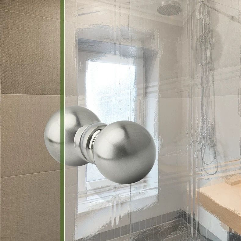 Round Shape Flush Pull Handle Glass Handle with Satin Finish