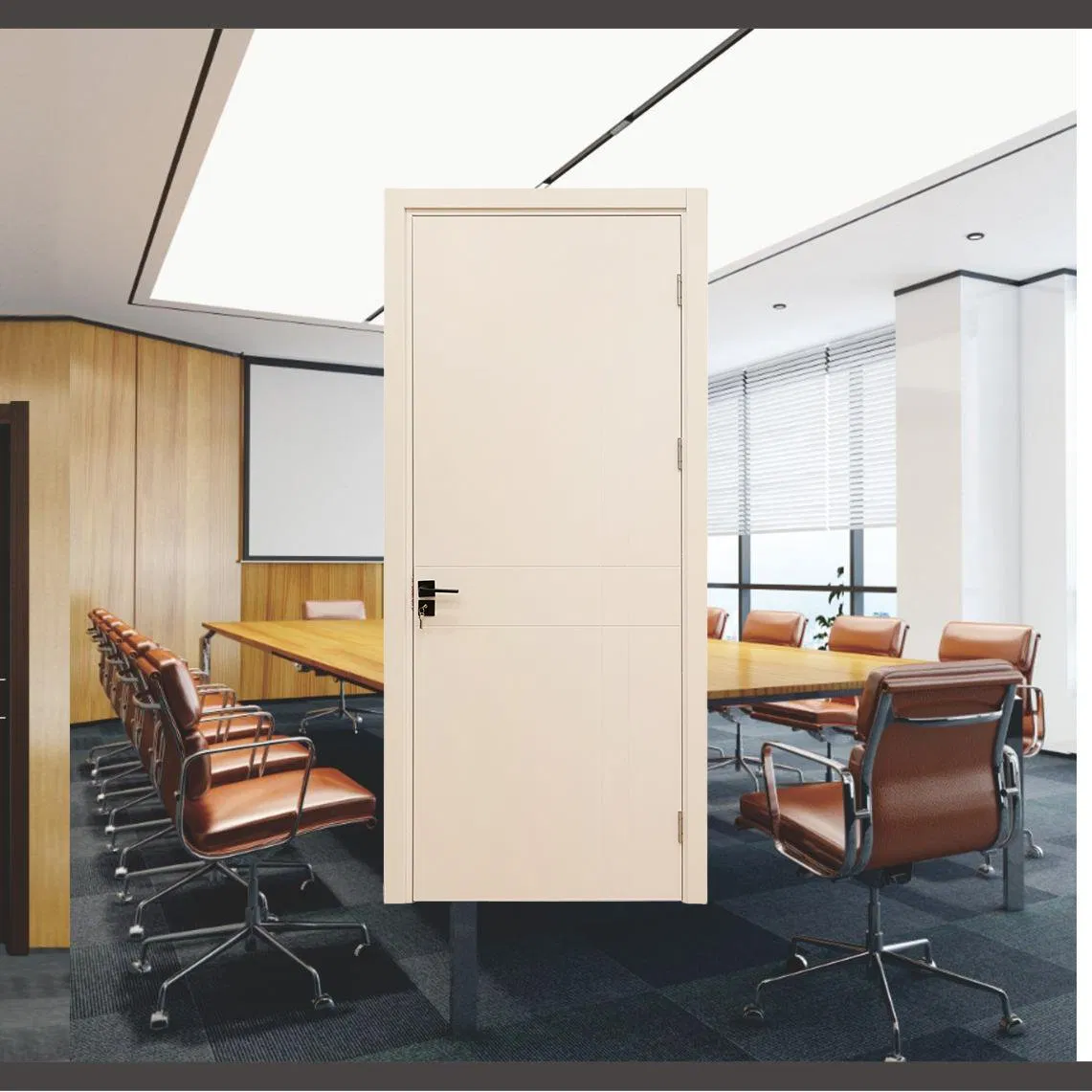 Saudi Flame-Retardant Elementary School Bathroom Waterproof and Termite-Proof WPC Painted Door