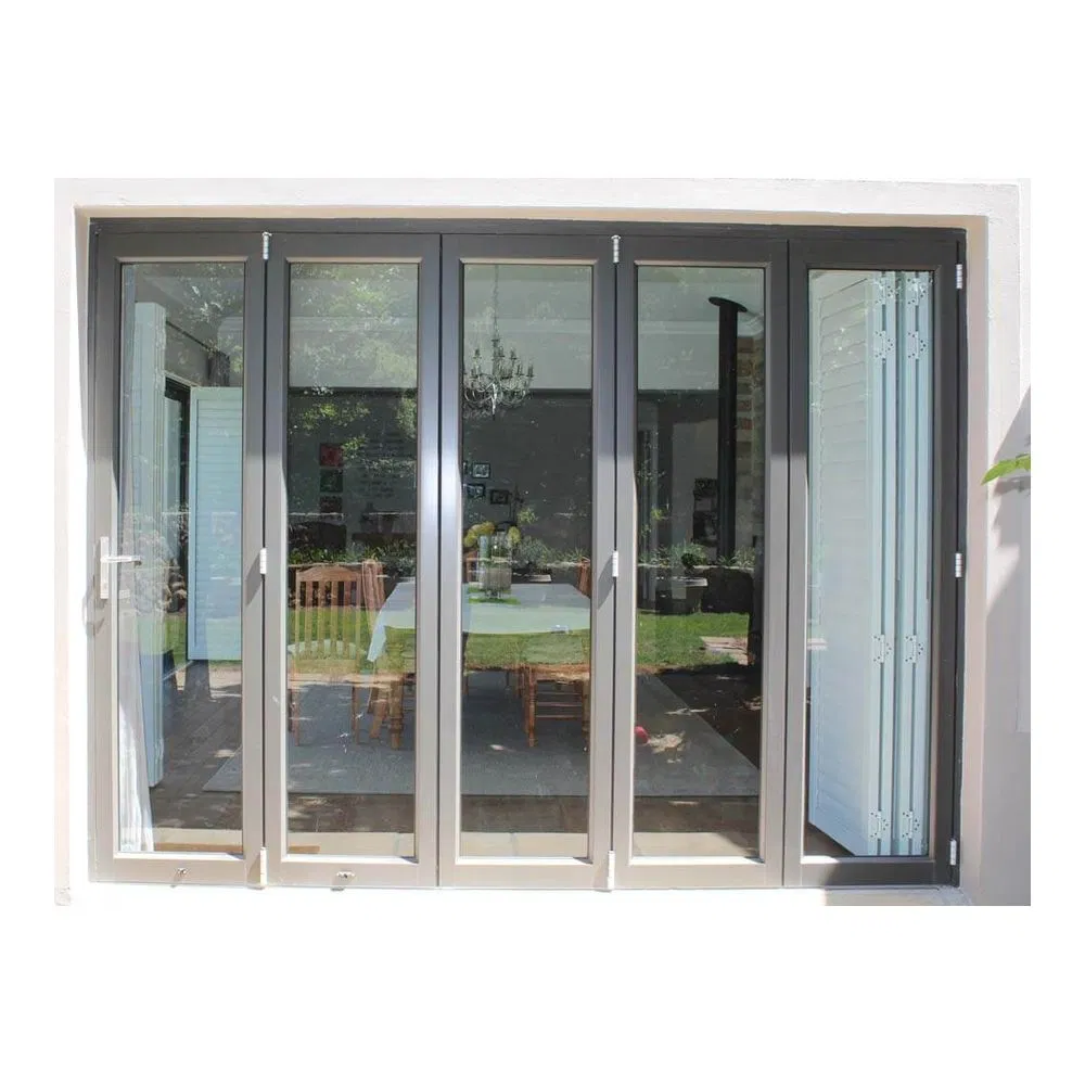 Customized Aluminum Glass Aluminium Bifold Sliding Doors Folding Patio Doors Double Glazed Aluminium Folding Glass Door for Villa