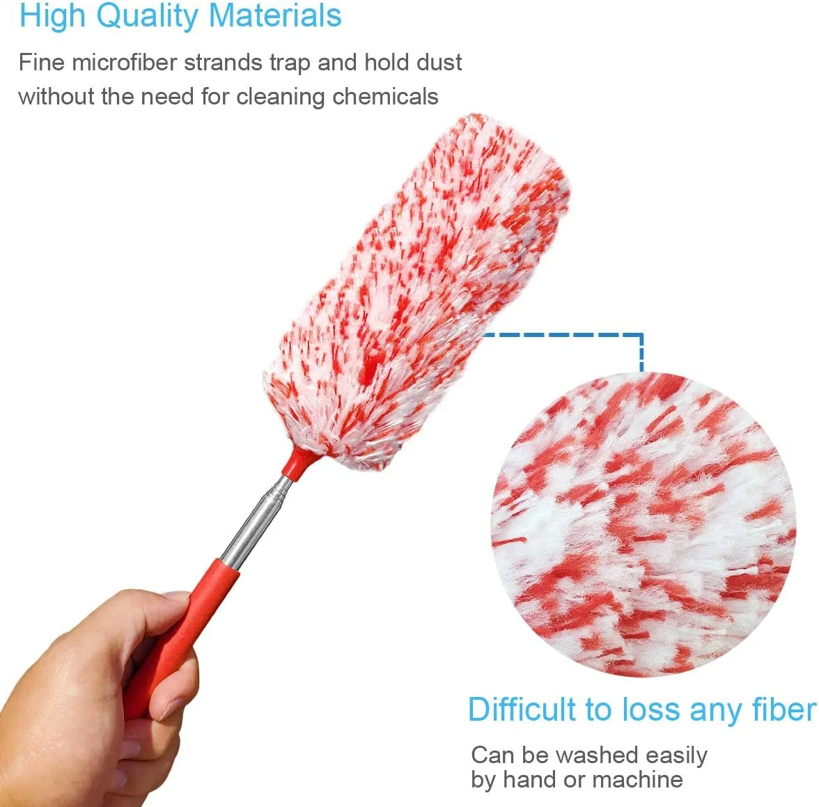 Microfiber Extendable Hand Duster, Microfibre Cleaning Tool, Microfiber Duster, Ceiling Fan Duster
