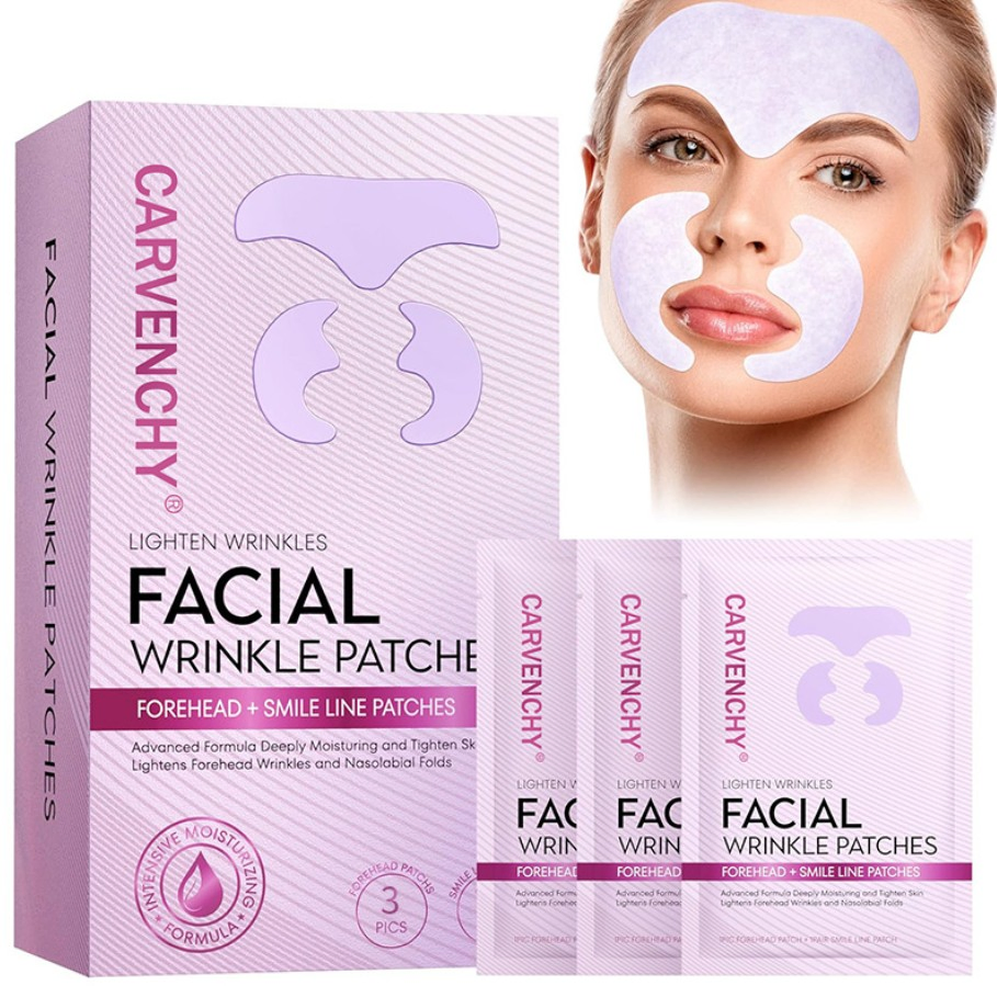 Facial Wrinkle Patches Forehead Smile Line Patches for Skin Tightening Deeply Moisturizing Anti Wrinkles Cheek Smile Lines Removal Face Care Patches