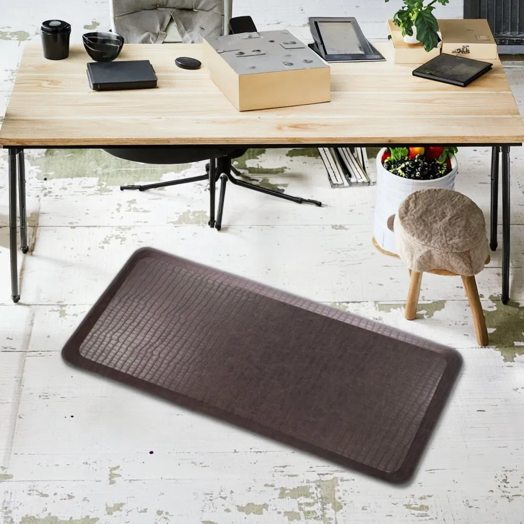 Custom Design Recycled PU Foam Core Anti-Fatigue Kitchen Office Standing Mat with PVC Top Layer