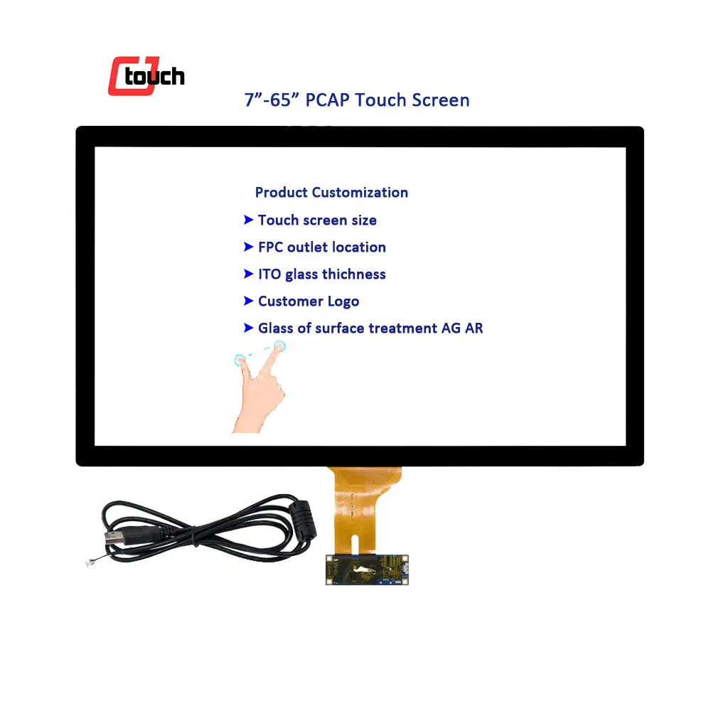 21.5" Projected Capacitive Touch Screen Technology Ili2510 G+G Kiosk Touch Panel Eeti I2c USB Pcap Tempered Glass Foil 21.5 Inch Cjtouch