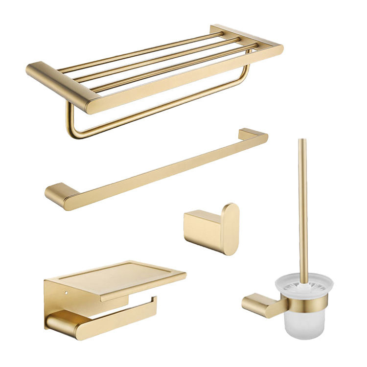 Комплект фурнитуры для ванной из нержавеющей стали, золото