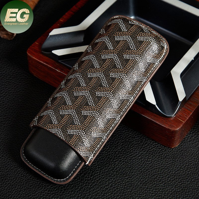 Ea452 Men Custom Travel Printing Case Portable Hold 2 Mini Personalize Storage Microfiber Cigar Cases